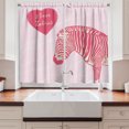 thumbnail image 2 of Ambesonne Pink Zebra Kitchen Curtains, I Love Zebras Words, 55"x39", Pink Ivory Pale Pink, 2 of 3