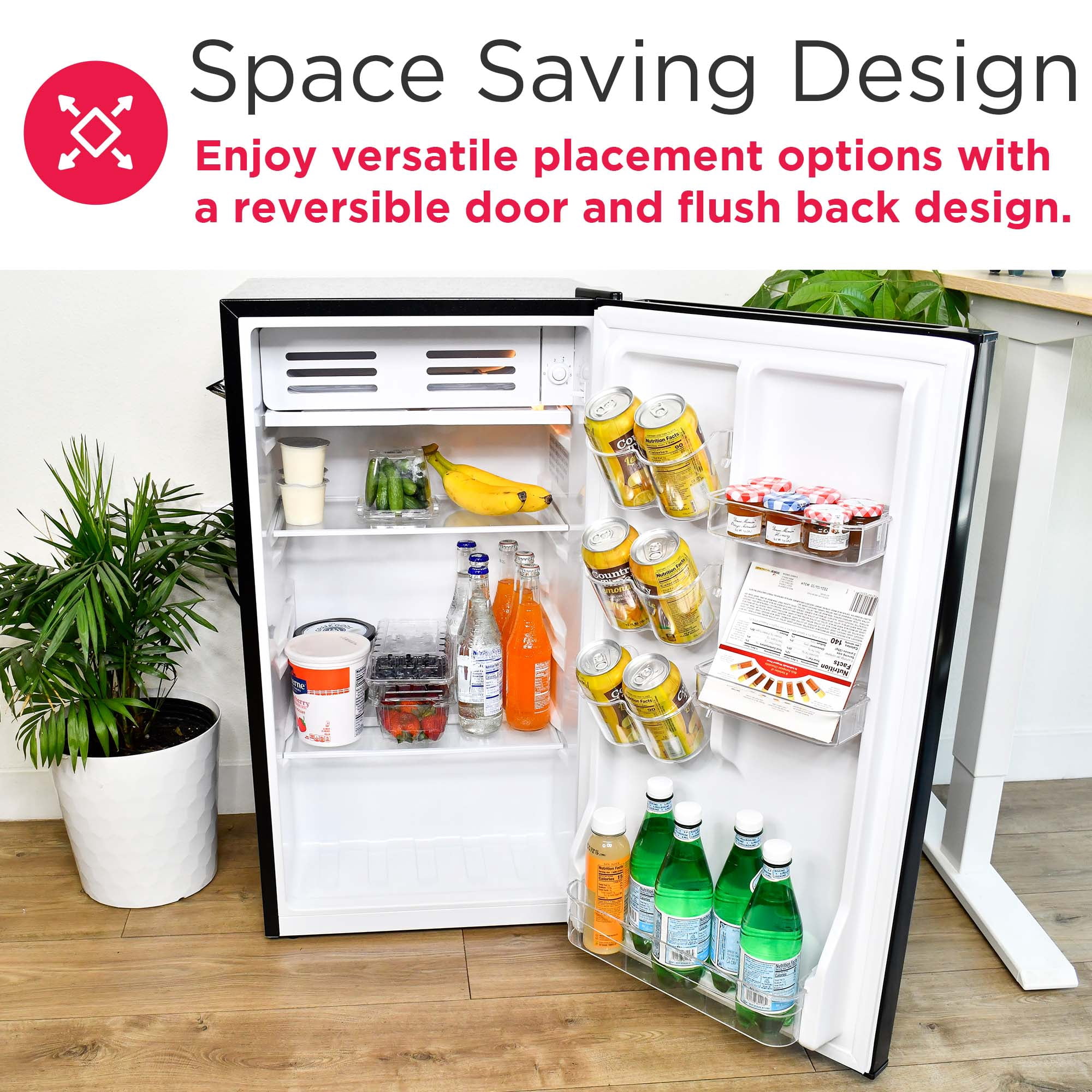 Frigidaire 3.2 Cu. ft. Retro Compact Refrigerator with Side Bottle Opener EFR376, Black