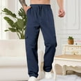 thumbnail image 2 of Dagegui Mens Casual Cargo Pant Loose Fit Outdoor Hiking Pants Drawstring Elastic Waist Joggers with Pockets Navy S, 2 of 9