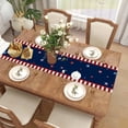 thumbnail image 3 of Linen Watercolor Red White and Blue American Flag Stars Table Runner 90 Inches Long 4th of July Memorial Day Veterans Day Patriotic Decoration and Supplies for Home, 3 of 6
