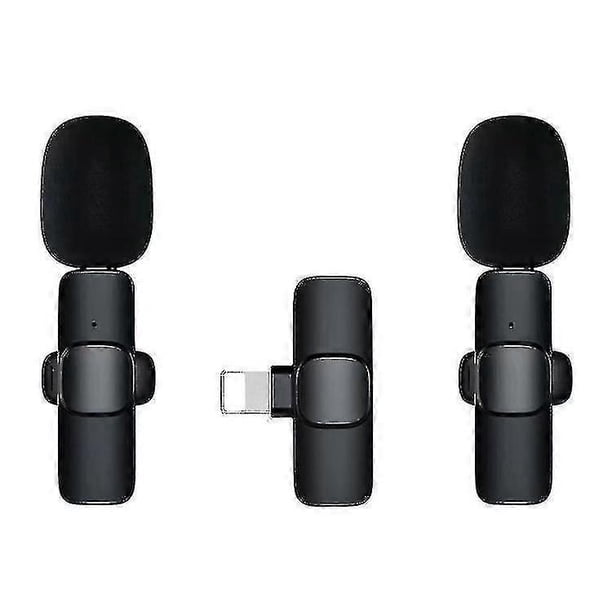 Micrófono inalámbrico para iPhone y iPad, micrófono de solapa inalámbrico con reducción automática de ruido.