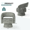 thumbnail image 3 of Ebello 360° Swivel Barrel Chair, Velvet Accent Armchair for Living Room, Bedroom & Office, Gray, 3 of 10