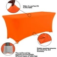 thumbnail image 5 of Parojati 2 Pack 6FT Table Cloth for Rectangular Fitted Events Stretch Pink Table Covers Washable Spandex Tablecloth Protector for Party, Wedding, Cocktail, Banquet, Festival Orange, 5 of 6