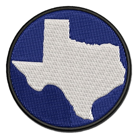 Texas State Silhouette Applique Multi-Color Embroidered Iron-On Patch - 2.5 Inch Small