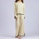 thumbnail image 4 of Pantalones Camisas tipo jersey para mujer y pantalón palazzo Conjuntos de punto de 2 piezas Traje para casa (Beige S) Kuymtek Beige T S para Mujer, 4 of 6