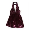 Free People Womens Film Noir Sequined A-line Tank Top Dress, Purple, 8