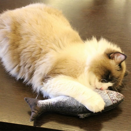 Cat Toy Kitten 7.87'' Cat Toy Realistic Fish Cat Kitten Kicker Scratching Chewing Toy Cotton Catnip Plush Fish Toy ()