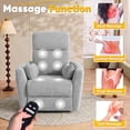 thumbnail image 4 of Homall 360° Power Swivel Recliner High Back Adult Rocker Recliner Chair with 2 Pillows for Nursing Expectant Mothers,Loop Yarn Gray, 4 of 8