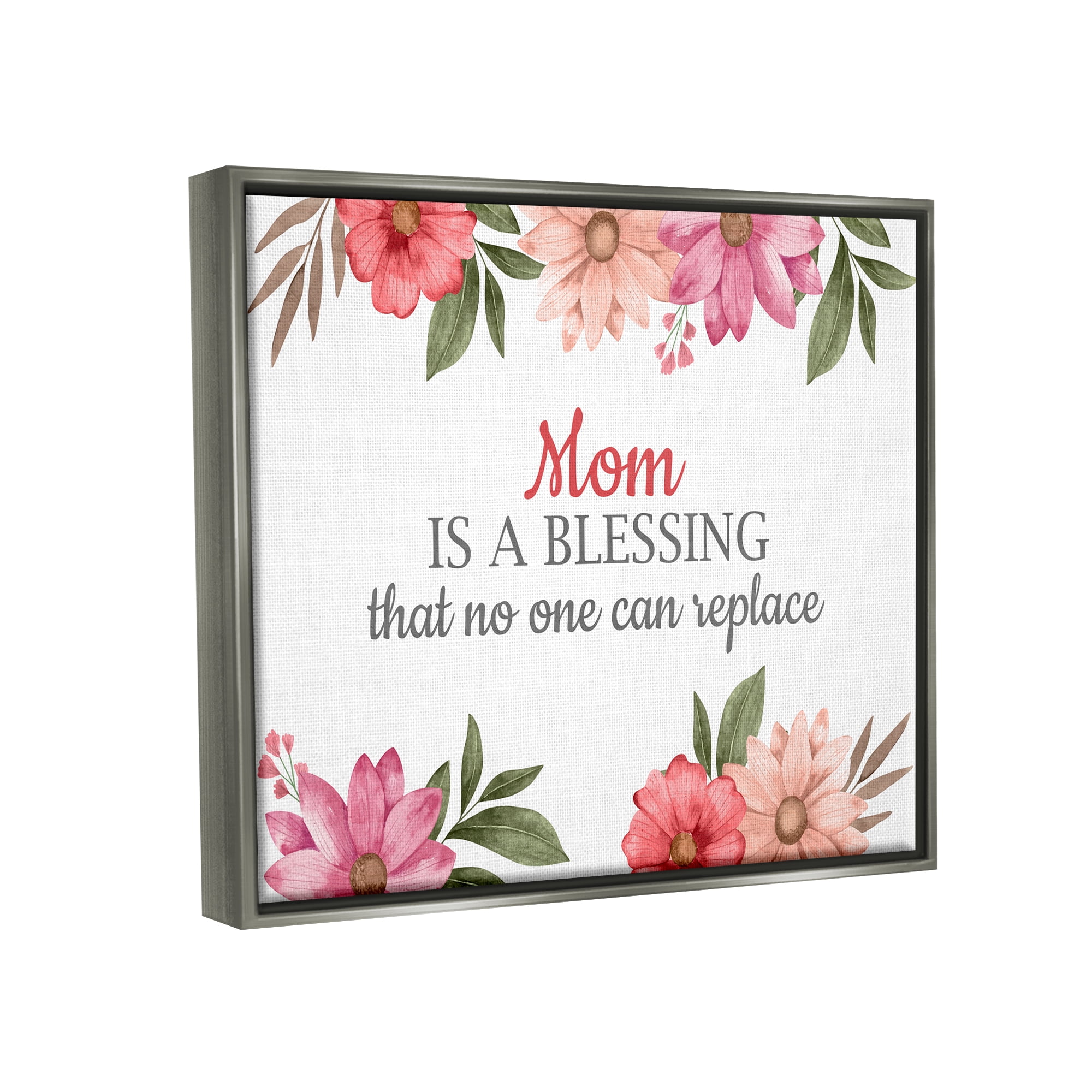 Stupell Industries Floral Mom Appreciation Botanical & Floral Painting Gray Floater Framed Art Print Wall Art, 31 x 25