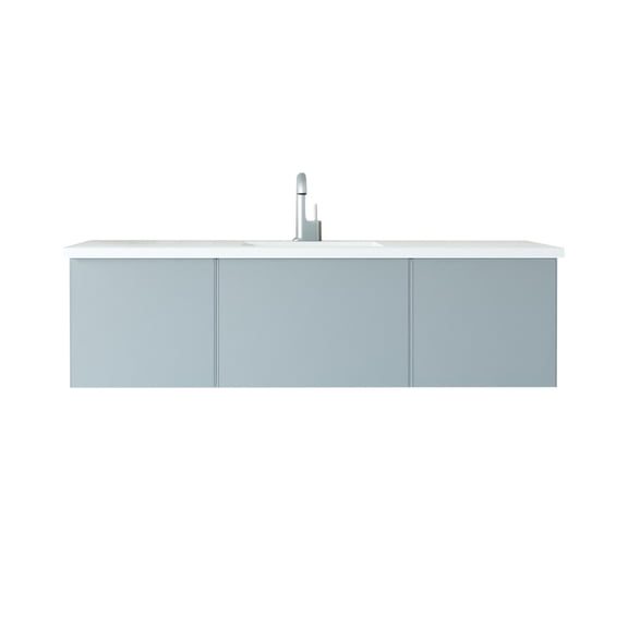 Laviva 313VTR-60CFG-MW 60" Fossil Grey Single Vanity   Stone Matte White Top