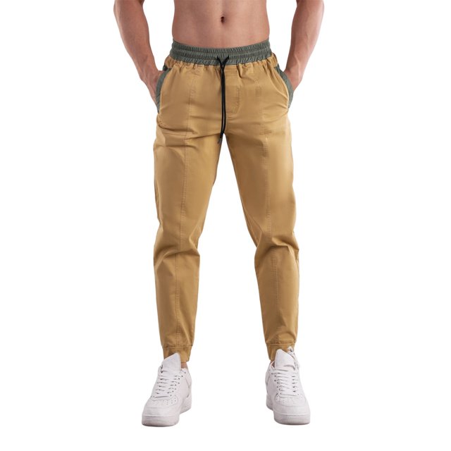 Pantalones cargo informales con cordón para hombre: corte holgado, talla grande americana, poliéster, para todas las estaciones, tallas XS-XL, color liso, a la moda para actividades al aire libre/d