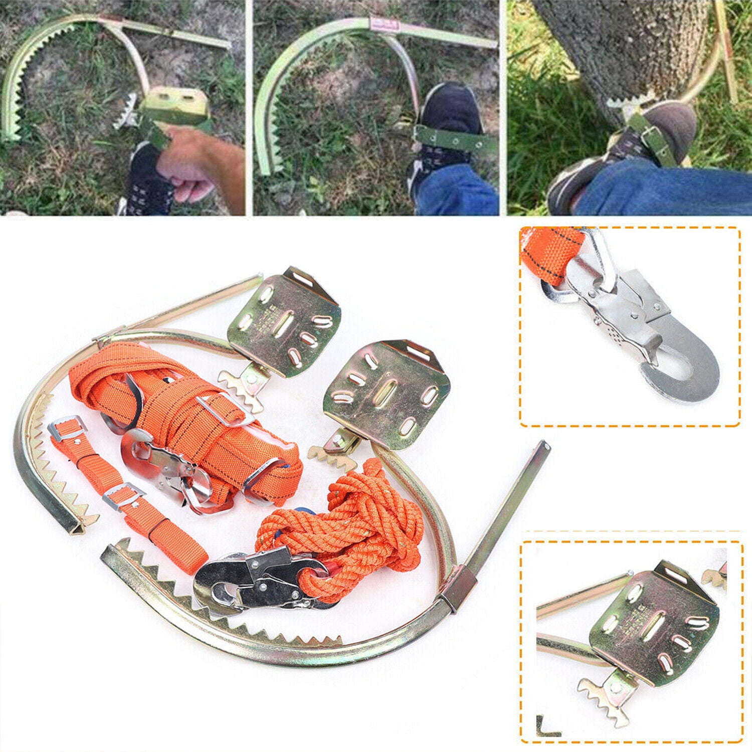 SHZICMY 2Gears Adjustable Tree Climbing Spike Set Pole Climbing Spike