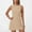 Khaki, variant on MIANHT Dresses Women Fashion Solid Color Cold Shoulder Mini Dress Comfy Slim Fit Sleeveless Wrap Beach Dress