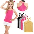 thumbnail image 2 of HomeDM 5 Pack Girls Tank Tops Kids Girls Scoop Neck Undershirts Sleeveless Soft Cotton Racerback Crop Dance Tank Tops for Gymnastics Ballet, 2 of 8