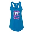 thumbnail image 2 of Train Like a Beast Look Like a Beauty Gym / Workout Ladies Racerback Tank Top, Turquoise, Large, 2 of 3