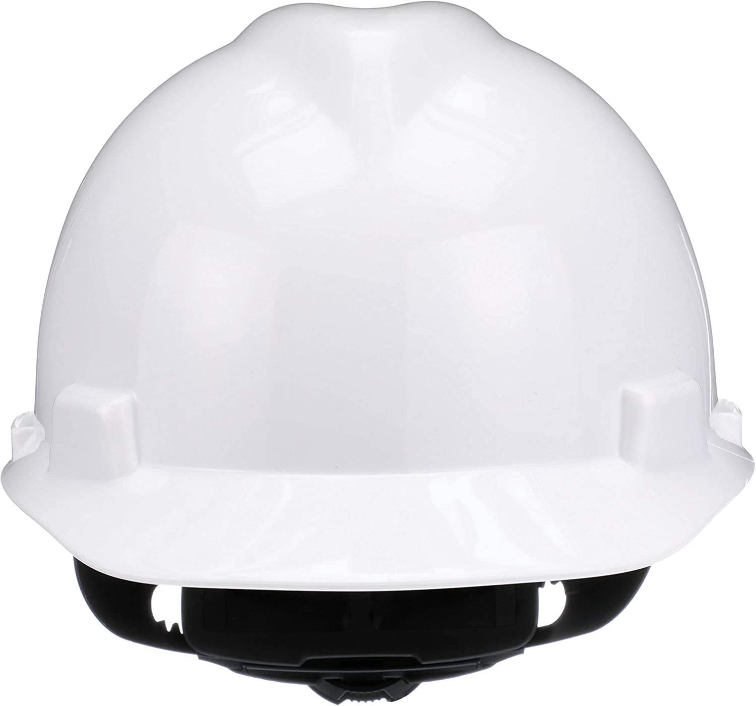 MSA 475358 V-Gard Cap Style Safety Hard Hat With Fas-Trac III Ratchet Suspension  Polyethylene Shell, Superior Impact Protection, Self Adjusting Crown-Straps - Standard Size in White