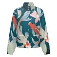 thumbnail image 5 of Jackets for Women Winter Coat Jackets Flannel Stand Collar Jacket(Koi Lotus Pond Art,Size:S-4XL), 5 of 7