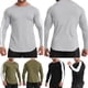 thumbnail image 4 of Camiseta de manga larga para hombre, cuello redondo, empalme, camisetas deportivas de talla grande p Abanopi Camiseta de los hombres, 4 of 7