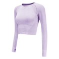 thumbnail image 5 of Top corto sin costuras para mujer - Manga corta, malla transpirable, ajuste compresivo, secado rápido, tallas S-L para gimnasio y yoga, 5 of 5