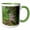 Green/White, variant on 3drose, Eurasian Eagle Owl. Np Bavarian Forest, Enclosure. Germany, Bavaria, 15oz Two-tone Yellow Mug