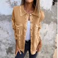 thumbnail image 4 of LOVZFMLL Vestes pour Femmes Veste Imprimée à Manches Longues avec Col Boutonné Haut, 4 of 8