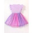 thumbnail image 7 of WIBACKER Toddler Girl Unicorn Dress Summer Fly Sleeve Tutu Party Wedding Birthday Dresses, 7 of 7