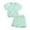 Green, variant on Korean Style Kids Summer Two Piece Outfit Set Breathable Size:110
