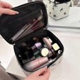 thumbnail image 2 of Makeup Bag Cosmetic Bags for Women Travel Makeup Organizer Bag with Mesh Pockets, black, 2 of 5