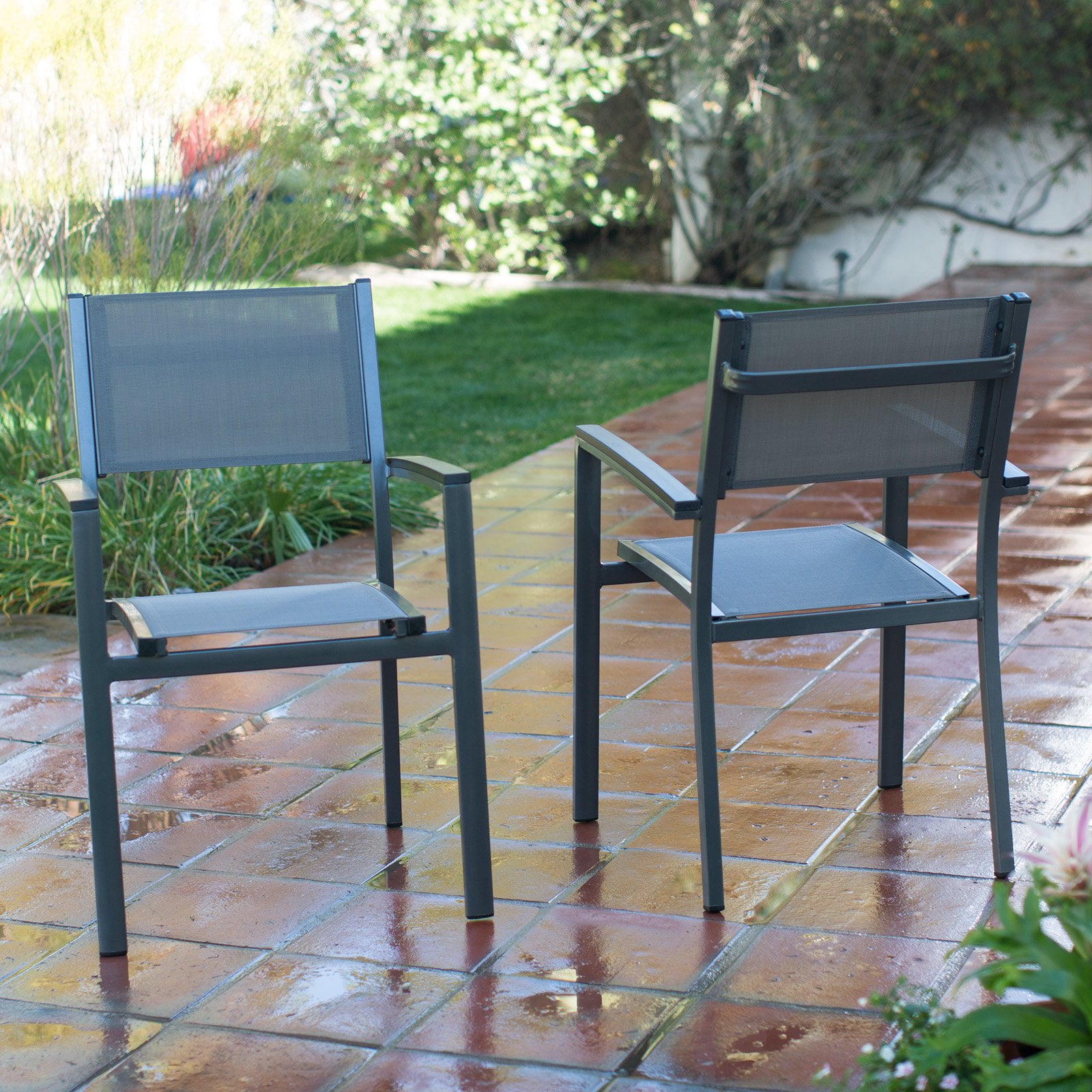 Coral Coast Whitney Sling Stacking Outdoor Patio Dining Chair