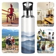thumbnail image 7 of Yayeee 20oz Double Wall Stainless Steel Water Bottle with Flip Straw, Watercolor Mountains, 7 of 7