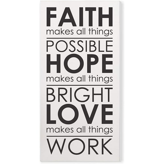 Faith Makes All Things Possible Rustic Wood Wall Sign 9x18