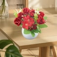 thumbnail image 6 of OEFNTAC Artificial Flower Arrangement 5.91x4.72x4.72in Polyester Dining Table Centerpiece Home Decor Silk Flowers, 6 of 6