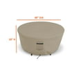 thumbnail image 2 of COVERS&ALL Outdoor Round Fire Pit Cover, 12 Oz Waterproof, UV & Weather Resistant for Patio Lawn Garden Backyard Outside, with Air Vents & Drawstrings (48"(Diameter) x 18"(H), Beige), 2 of 7