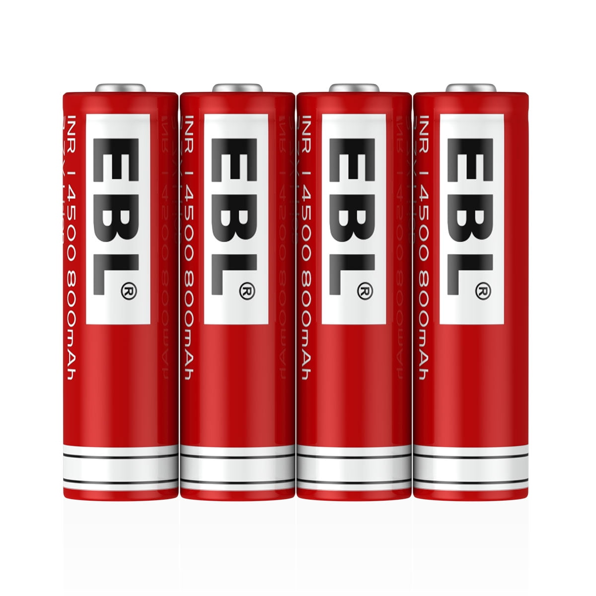 EBL 4-Pack 14500 3.7V 800mAh Li-Ion Rechargeable Batteries