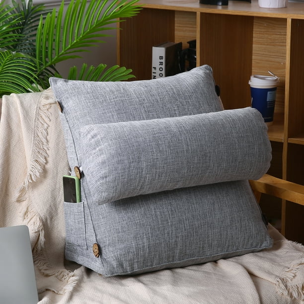 Adjustable Backrest Wedge Pillow Reading & Bed Rest Pillow ...