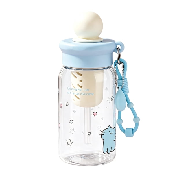 Taza de té de plástico con infusor desmontable, a prueba de fugas, con separación de agua y té, reutilizable y portátil, con pajita para el hogar, la oficina, viajes y actividades al aire libre.