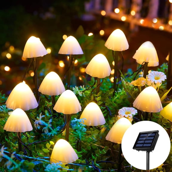 Solar Mushroom Garden Lights for Outside, 10 LED Solar Pathway Lights Outdoor Waterproof for Fence for Patio Yard Decorative