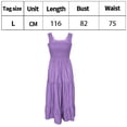 thumbnail image 2 of Women's summer casual sleeveless MIDI dress plain color pleated vest dress, 2 of 5