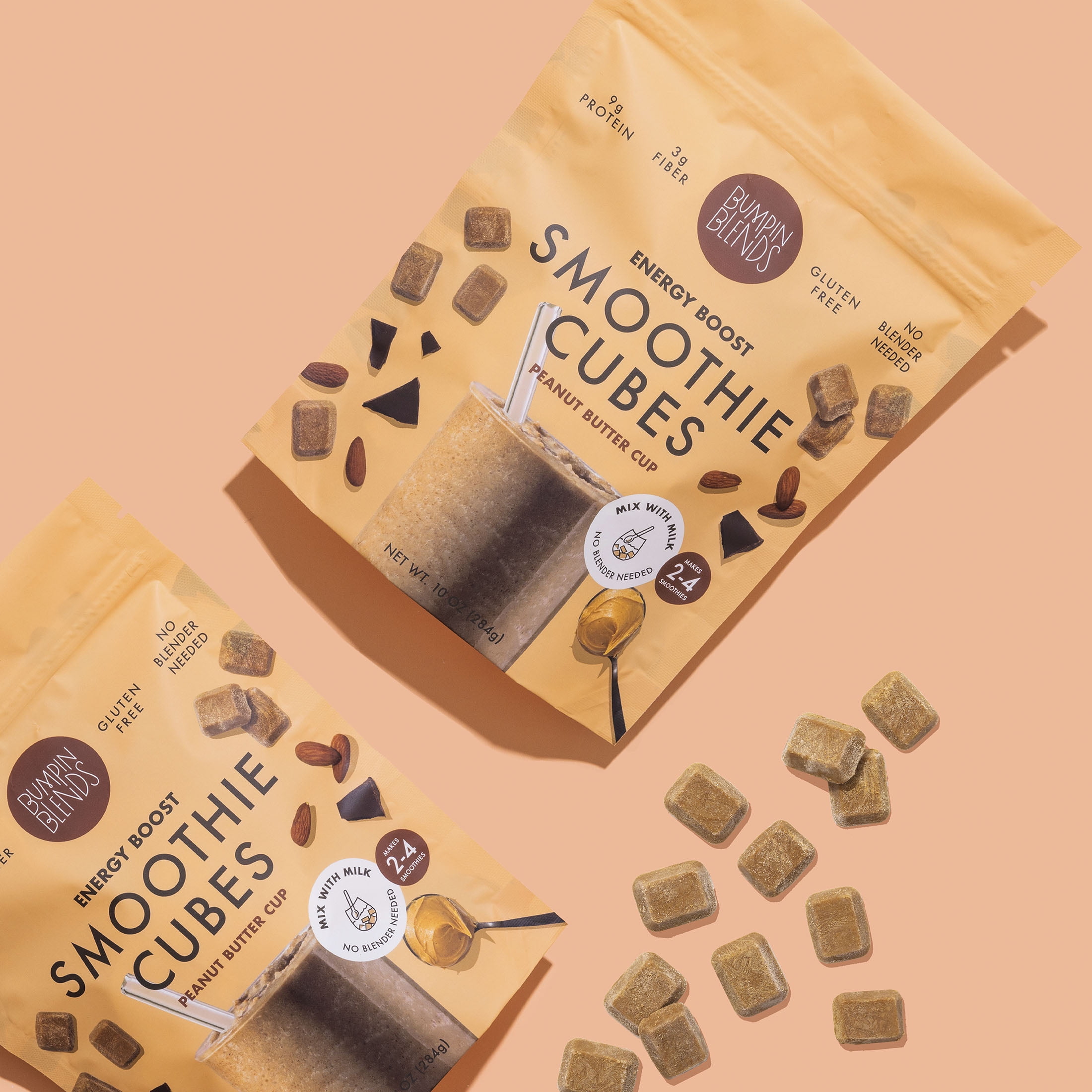 Bumpin Blends, Smoothie, Energy Boost, Peanut Butter Cup, 10 oz, 2-4 Servings