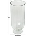 thumbnail image 3 of DecMode Glass Ribbed Fluted Candle Holder with Elevated Base, 3 of 9