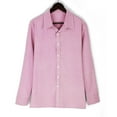 thumbnail image 4 of Mens Casual Button up Shirt Turn-down Collar Long Sleeve Tops Blouse Solid Color Work Office Dress Shirt S-XXL (X-Large, Pink), 4 of 5