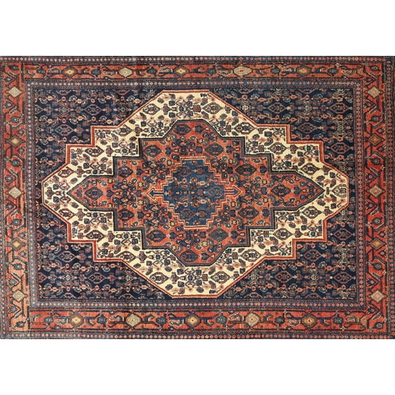 Ahgly Company Machine Washable Indoor Rectangle Traditional Dark Almond Brown Area Rugs, 4' x 6'