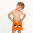 thumbnail image 5 of Boys' Cute Face Print Swim Trunks, Quick-Dry Elastic Waist Board Shorts with Pockets for Kids, 3-12 Years Orange d 12-13 Years, 5 of 8
