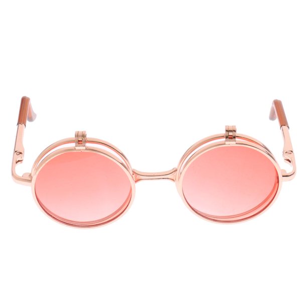 Aleación de Moda Gafas de terre de Doble Pliegue Gafas de para 1 / 6BJD Accesorio de Ropa Lente Rosa Hugo Blythe Doll Gafas de sol