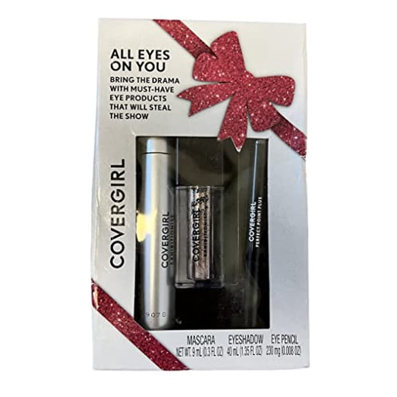 Covergirl ALL EYES ON YOU Exhibitionist Mascara, Liquid Giltter Eyeshadow, Perfect Point Plus Eye Pencil Gift Set