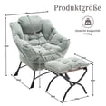 thumbnail image 2 of MOONMISS Accent Chair with Ottoman,with Armrests and Side Pockets、 Footrest for Living Room,Light Green, 2 of 6