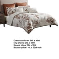 thumbnail image 5 of Benjara Jenya 5pc Queen Size Comforter Set with Shams- Floral Print White, 5 of 8