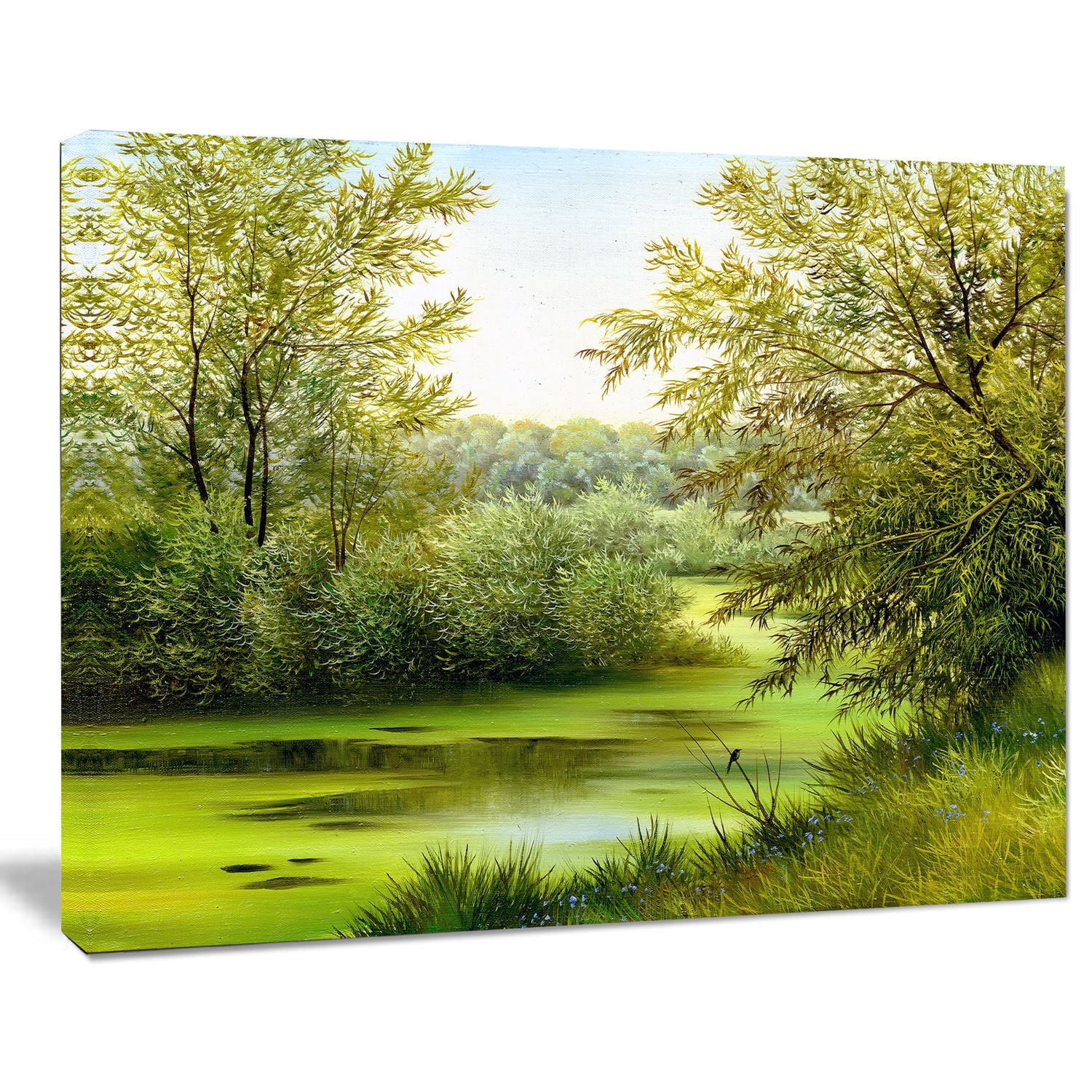 Design Art Green Summer Landscape Canvas Print