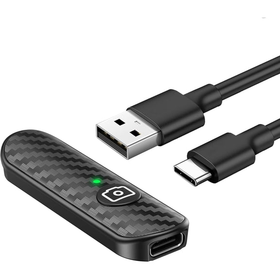Bluetooth Remote Shutter, Carbon Fiber Design, Rechargeable Camera Remote Control for iOS & Android Smartphones, Compact and Portable, with Type-C Charging, 10m Remote Range, Bluetooth 5.0