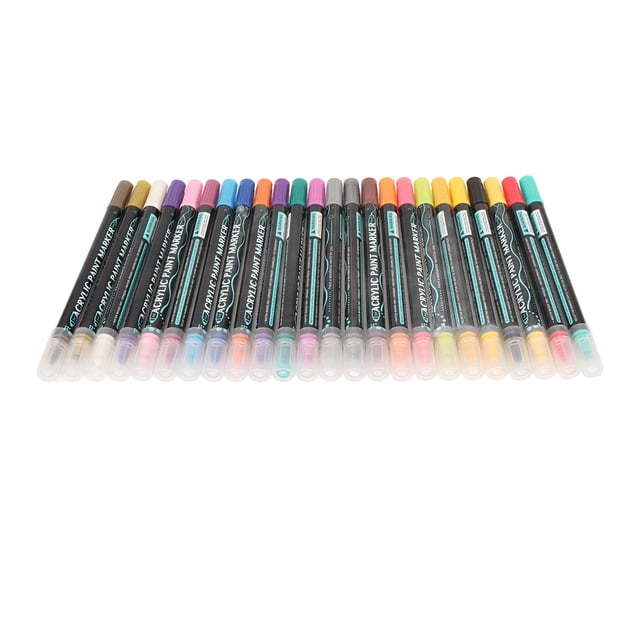 Marcadores De Pintura Acrílica, Marcadores De Pintura Acrílica De Doble Punta Con Punto Y Punta Fina, Rotuladores De Pintura Para Pintura De Roca, Cerámica, Vidrio, Lienzo,